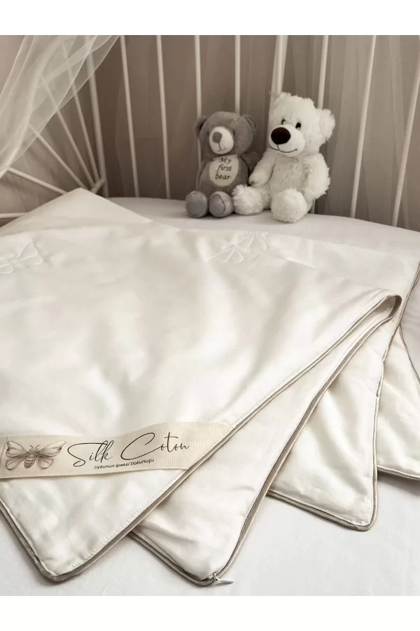 Hansaf - %100 İpek Bebek Yorganı - Antibakteriyel ve Nefes Alabilen – Bebeğiniz İçin Doğal Uyku - Görsel 6